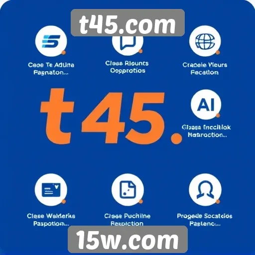 Recursos e funcionalidades do site t45.com em destaque
